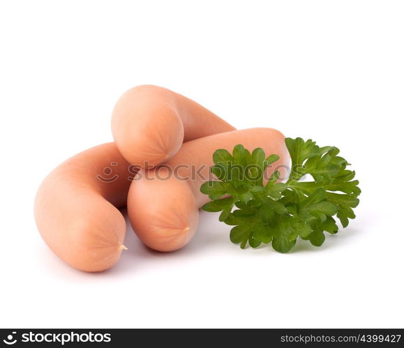 Frankfurter sausage isolated on white background