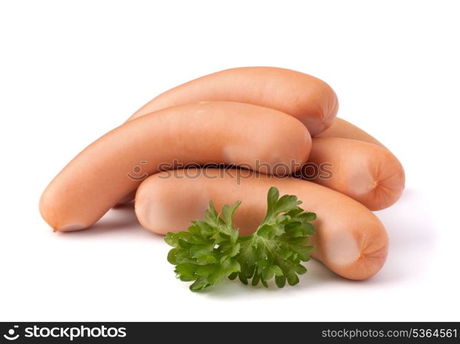 Frankfurter sausage isolated on white background