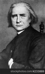 "Franz Liszt (1811-1886) on engraving from 1908. Hungarian composer, pianist, conductor and teacher. Engraved by unknown artist and published in "The world&rsquo;s best music, famous compositions for the piano. Volume 2", by The University Society, New York,1908."