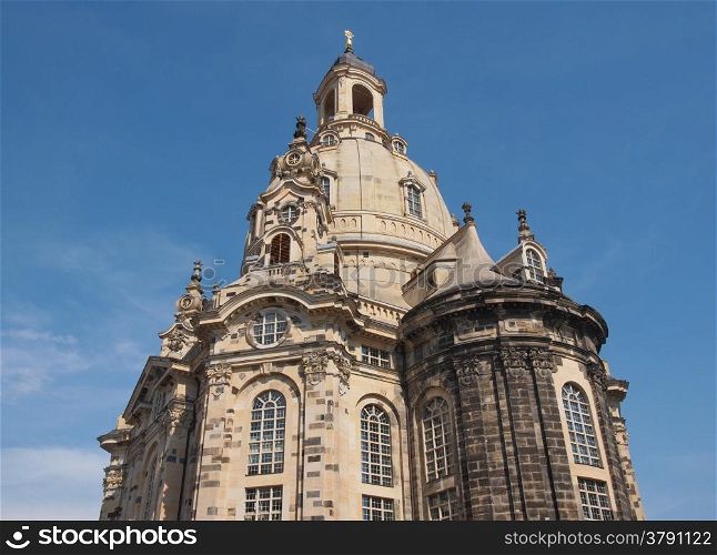 Frauenkirche Dresden. Dresdner Frauenkirche meaning Church of Our Lady in Dresden Germany