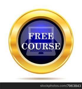 Free course icon. Internet button on white background.