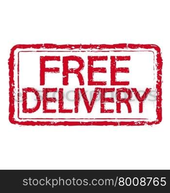 FREE DELIVERY rubber stamp text Illustration