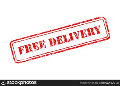 Free delivery stamp vector illustration. Contains original brushes