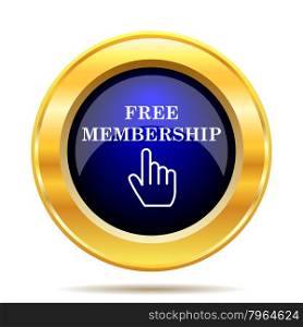 Free membership icon. Internet button on white background.