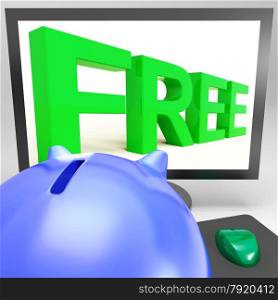 Free On Monitor Showing Gratuity And Free Promotions