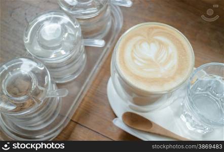 Free pour hot coffee latte, stock photo