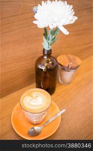 Free pour hot espresso latte, stock photo