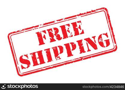 Free shipping rubber stamp vector illustration. Contains original brushes