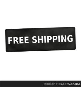 free shipping white wording on black background