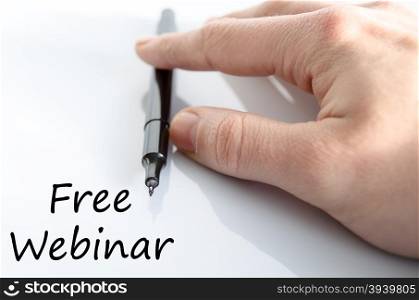 Free webinar text concept isolated over white background