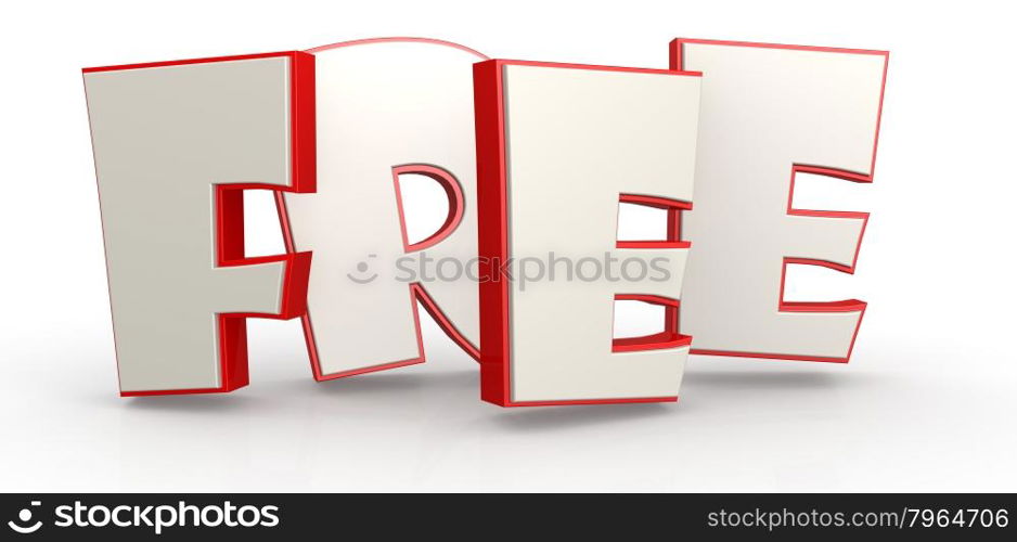 Free word with white background image with hi-res rendered artwork that could be used for any graphic design.