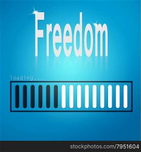 Freedom blue loading bar image with hi-res rendered artwork that could be used for any graphic design.