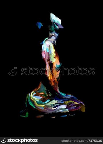 Freedom Paint series. Human figure painted with digital oils on the subject of emotions, creativity, spirituality and art.