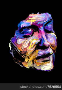 Freedom Paint series. Human portrait painted with digital oils on the subject of emotions, creativity, spirituality and art.