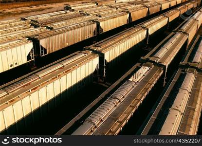 Freight cars Waiting on Tracks in Baltimore, Maryland