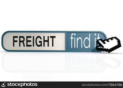 Freight word on the blue find it banner image with hi-res rendered artwork that could be used for any graphic design.