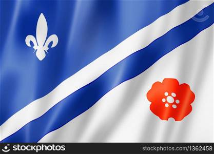 French Albertans ethnic flag, America. 3D illustration. French Albertans ethnic flag, America