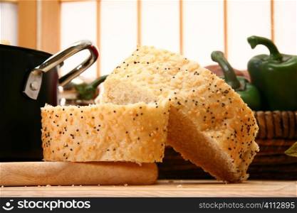 French Bread with Sesame and Poppy