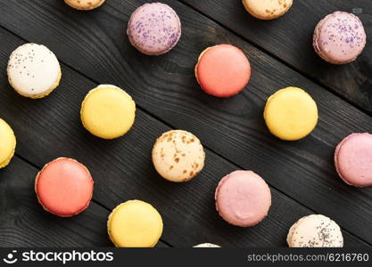 French delicious dessert macaroons on table