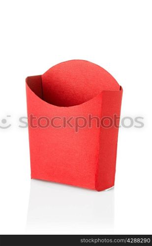 french fries box isolated on white background