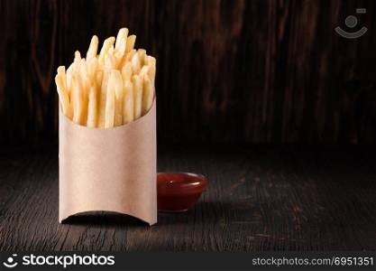 French fries. French fries on cutting board