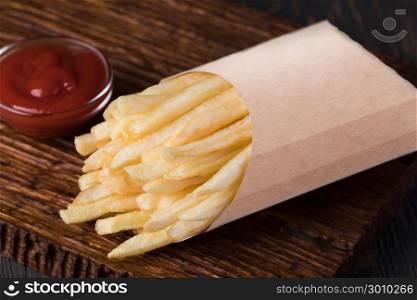 French fries on cutting board