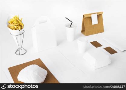 french fries with parcels disposal cup