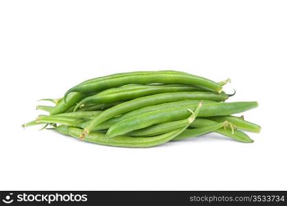 French green bean string isolated on white background