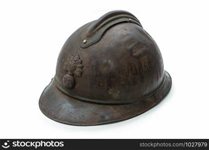 french helmet WW1 period isolated on the white background