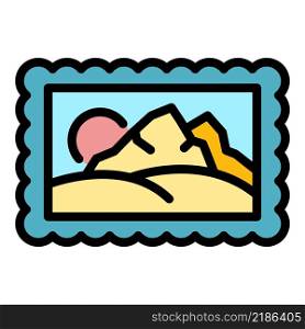 French landscape picture icon. Outline french landscape picture vector icon color flat isolated. French landscape picture icon color outline vector