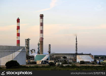 French oil refinery in Fos on sea beside Marseille.