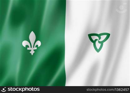 French Ontarians ethnic flag, America. 3D illustration. French Ontarians ethnic flag, America