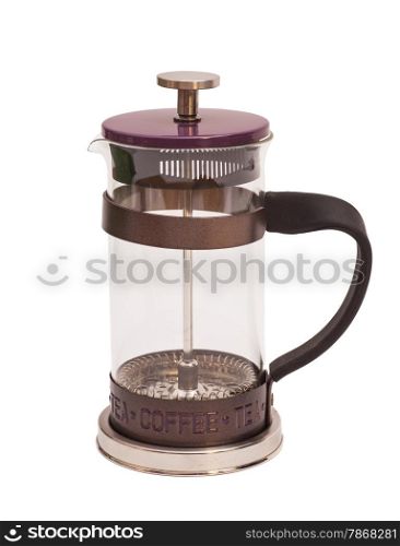 French Press Coffee or Tea Maker isolated on white background