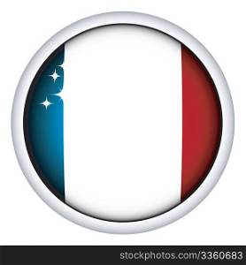 French sphere flag button, isolated vector on white