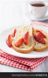 french toast with strawberry for breakfast