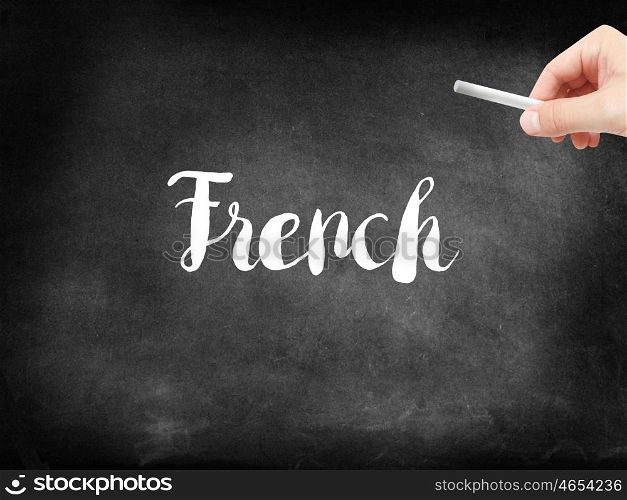 French written on a blackboard