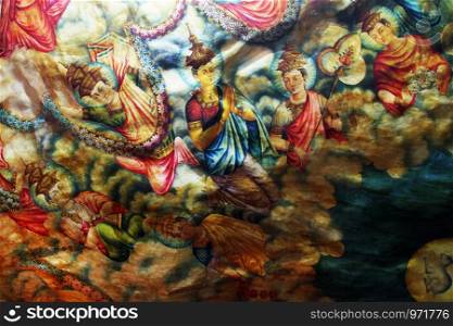 Fresco on the ceiling of cave Mulkirigala