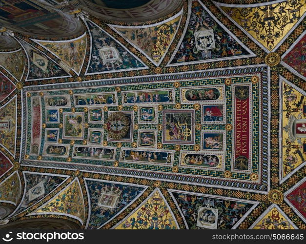 Frescos on ceiling, Siena Cathedral, Siena, Tuscany, Italy