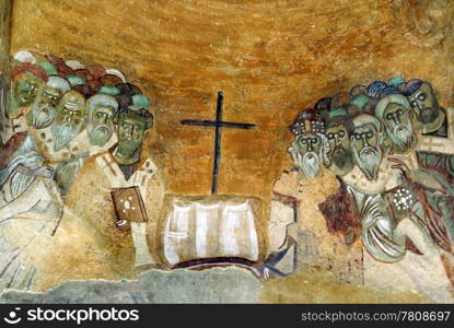 Frescos on the dome of St Nicolas church in Demre, Turkey
