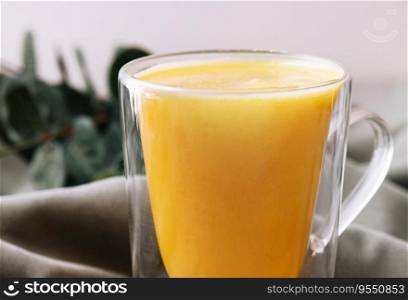 Fresh and dried mango fruit with smoothie juice