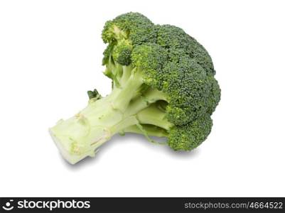 Fresh and Green Broccoli Pieces isolated on a white background&#xA;