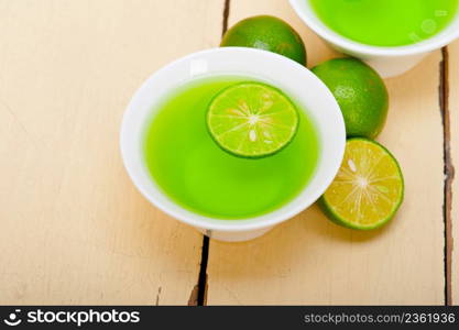 fresh and healthy green lime lemonade macro closeup