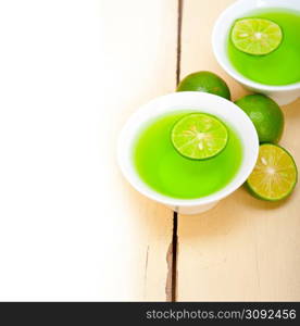 fresh and healthy green lime lemonade macro closeup