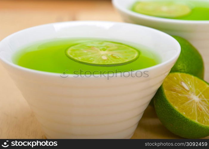 fresh and healthy green lime lemonade macro closeup