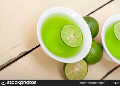 fresh and healthy green lime lemonade macro closeup