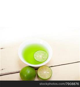 fresh and healthy green lime lemonade macro closeup