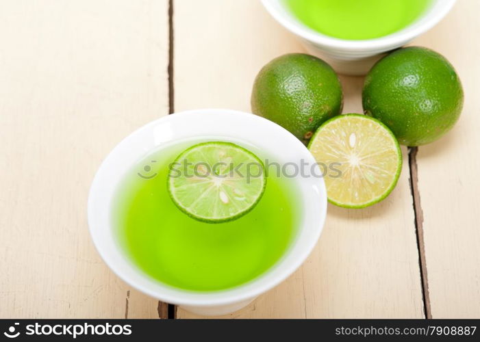 fresh and healthy green lime lemonade macro closeup