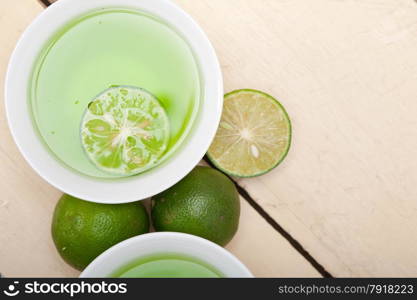 fresh and healthy green lime lemonade macro closeup