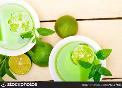 fresh and healthy mint infusion tea tisane with lime