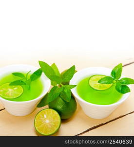 fresh and healthy mint infusion tea tisane with lime